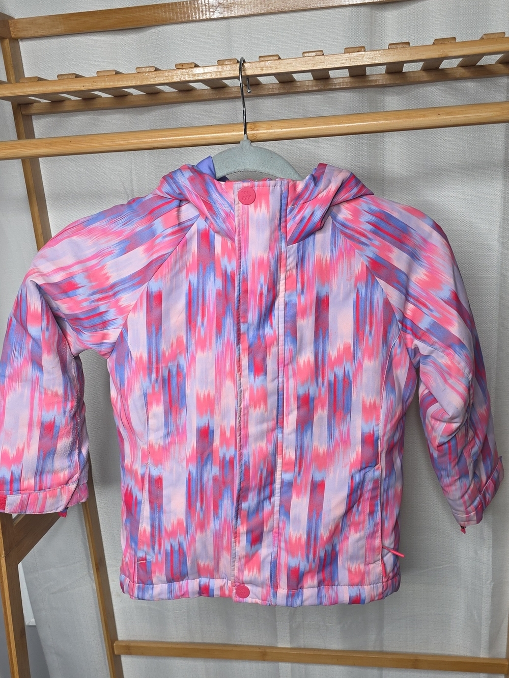 all in motion Girls' Pink & Purple Hooded Puffer Jacket